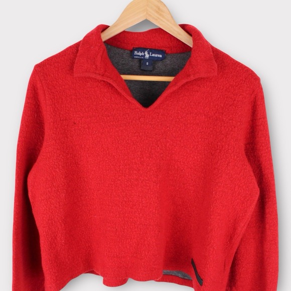 Vintage Ralph Lauren RL2000 Red Cropped Pullover Sweater Women's Small - Picture 2 of 7